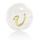 Shell pendant 15mm letter U Gold-White